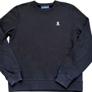 Psycho Bunny Sweatshirt Size Small Black Crewneck Embroidered Logo Pullover